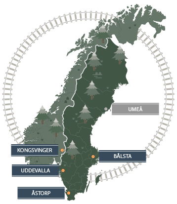 Benders logistikanläggningar i Sverige och Norge